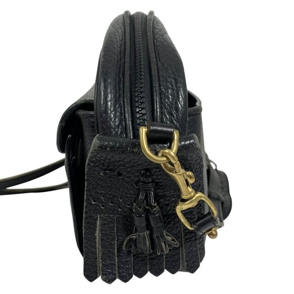 VTG Dooney And Bourke AWL Black On Black Kiltie Travel Shoulder Crossbody Bag - Picture 5 of 14